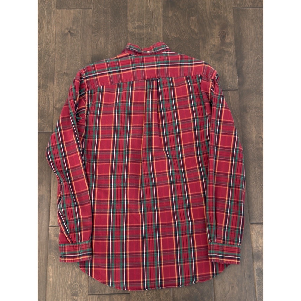 Vintage Ralph Lauren Button Down RL Workshirt Red Plaid Long Sleeve Shirt Size M - Picture 6 of 7